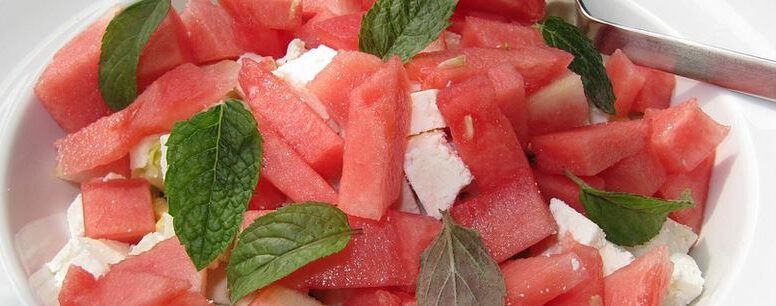 Wassermelone,Feta,Salat